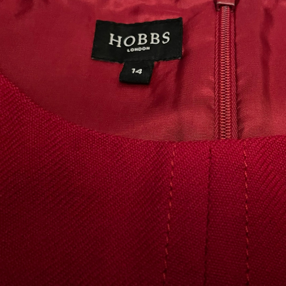 ♥️ Hobbs London Vibrant Red Sleeveless Wool Mini Dress - Picture 2 of 11